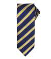 PR783 Premier Waffle Stripe Tie Navy / Gold colour image